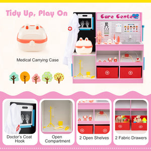 Play Doctor's Office Wood Medical Center Toy Set with Examine Region-Pink view 8
