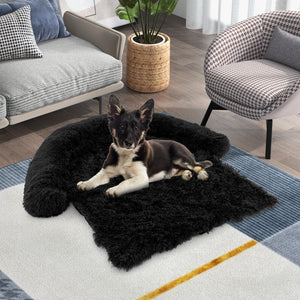 Plush Calming Dog Couch Bed with Anti-Slip Bottom-M view 3