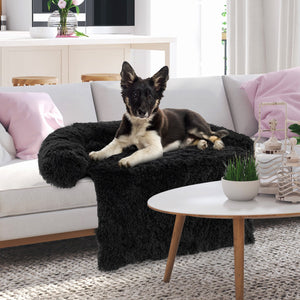 Plush Calming Dog Couch Bed with Anti-Slip Bottom-M view 6