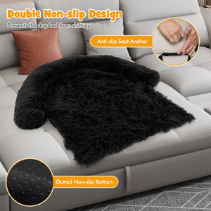 Plush Calming Dog Couch Bed with Anti-Slip Bottom-M view 8