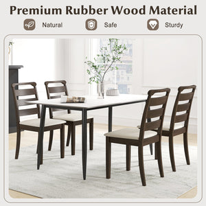Polyester Upholstered Wooden Dining Chair Set of 2-Walnut view 7