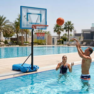 Pool Basketball Hoop with 3-Level Adjustable Height and Weighted Base view 2