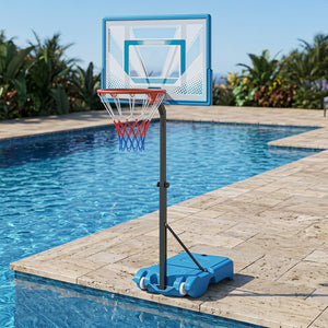 Pool Basketball Hoop with 3-Level Adjustable Height and Weighted Base view 3
