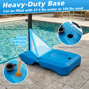 Pool Basketball Hoop with 3-Level Adjustable Height and Weighted Base view 8