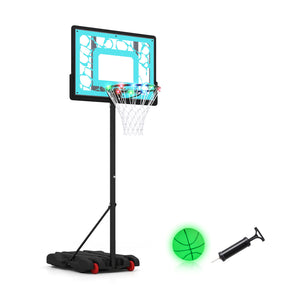 Pool Basketball Hoop with LED for Driveway Poolside Night Training