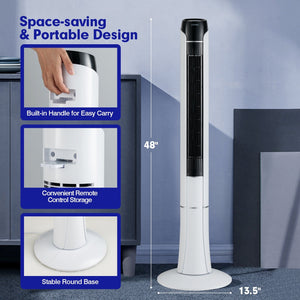 Portable 48 Inches Tower Fan with Remote Control-White view 4