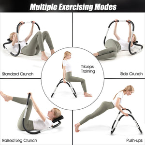 Portable AB Trainer with Headrest and Foam Handle for Office Home Gym-White view 6
