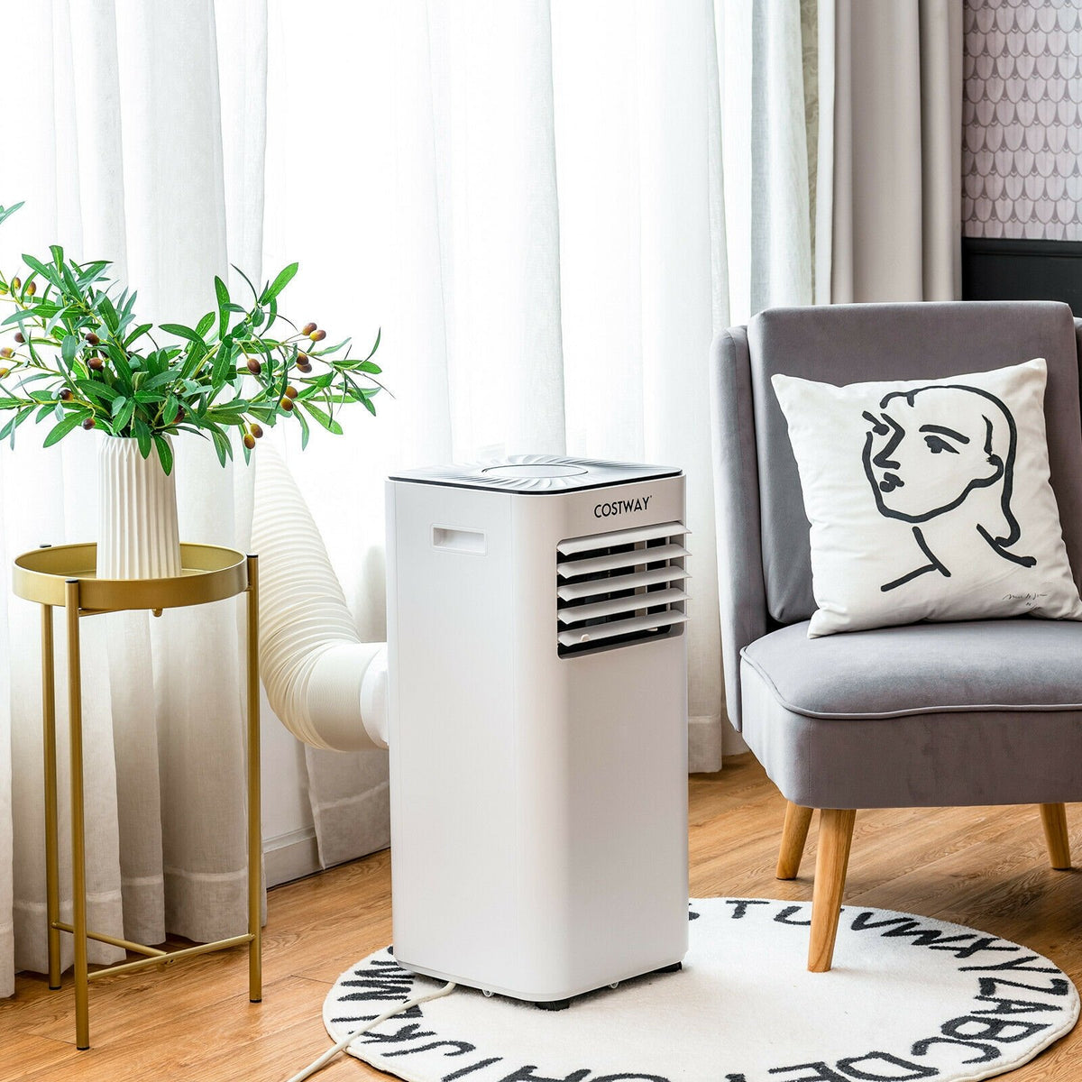 Portable Air Conditioner 10000 BTU Evaporative Air Cooler Dehumidifier-White view 2