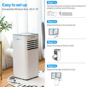 Portable Air Conditioner 10000 BTU Evaporative Air Cooler Dehumidifier-White view 8
