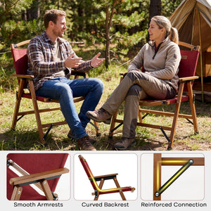 Portable and Lightweight Folding Camping Chair for Patio Picnic Leisure Fishing Travel Beach-Red view 9