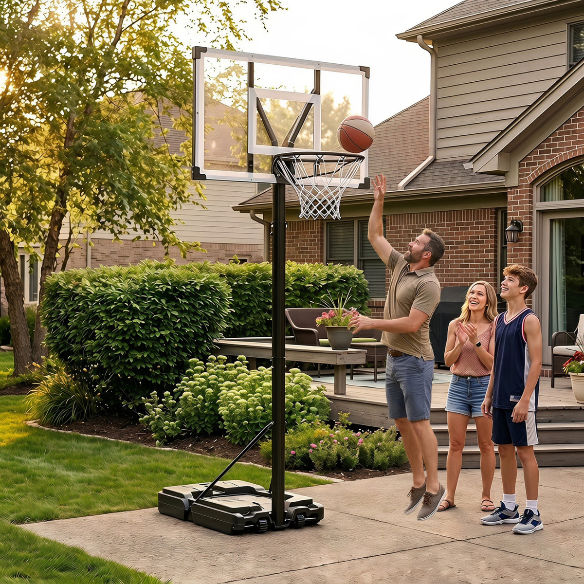 Portable Basketball Hoop with 4.43-10 Ft Adjustable Height view 2