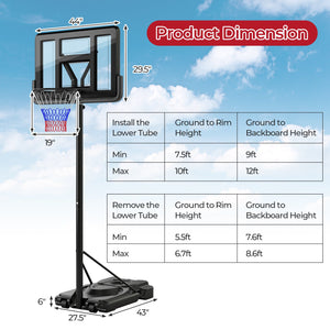 Portable Basketball Hoop with 9-Position Adjustable Height view 5