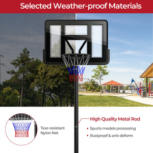Portable Basketball Hoop with 9-Position Adjustable Height view 7