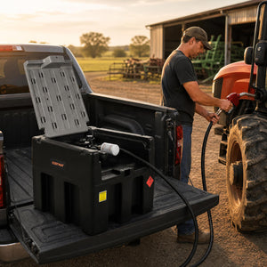 Portable Diesel Tank 53 Gallon with 13.2 GPM Flow Rate for Transportation-Black view 2