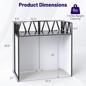 Portable DJ Booth with Black Scrims and Carrying Bag-Black view 3
