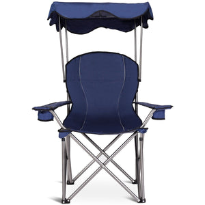 Portable Folding Beach Canopy Chair with Cup Holders-Blue view 6
