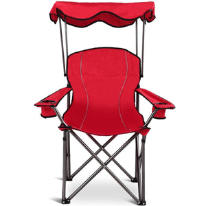 Portable Folding Beach Canopy Chair with Cup Holders-Red view 6