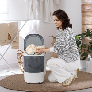 Portable Mini Washing Machine Semi-Automatic Washer and Spinner Combo with Single Tub-Gray view 2