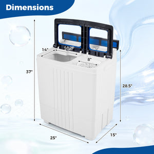 Portable Washing Machine with 12 LBS Washer and 8 LBS Spinner Combo for Apartments-Blue view 5