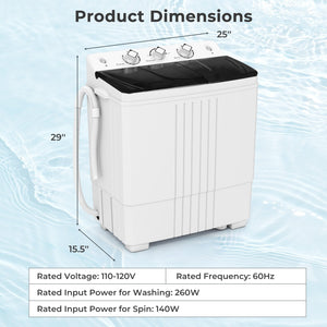 Portable Washing Machine with Built-in Drain Pump-Black view 5
