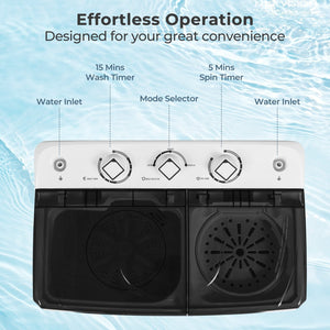 Portable Washing Machine with Built-in Drain Pump-Black view 7