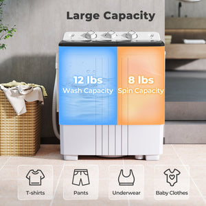 Portable Washing Machine with Built-in Drain Pump-Black view 8