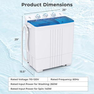 Portable Washing Machine with Built-in Drain Pump-Blue view 5