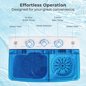 Portable Washing Machine with Built-in Drain Pump-Blue view 7