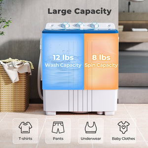 Portable Washing Machine with Built-in Drain Pump-Blue view 8