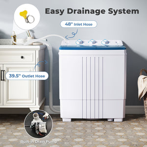Portable Washing Machine with Built-in Drain Pump-Blue view 9
