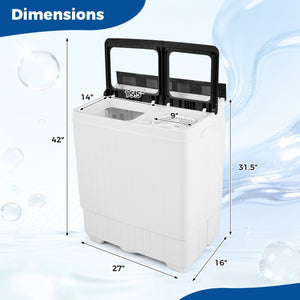 Portable Washing Machine with 18 LBS Washer and 8 LBS Spinner Combo-Gray view 5