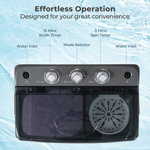 Portable Washing Machine with Built-in Drain Pump-Gray view 7