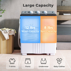 Portable Washing Machine with Built-in Drain Pump-Gray view 8