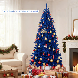 Pre-Lit Artificial Christmas Tree with 340 Blue LED Lights and 3 Modes-7 ft view 3