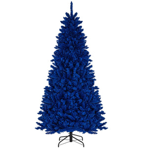 Pre-Lit Artificial Christmas Tree with 340 Blue LED Lights and 3 Modes-7 ft view 4