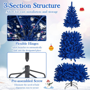 Pre-Lit Artificial Christmas Tree with 340 Blue LED Lights and 3 Modes-7 ft view 6
