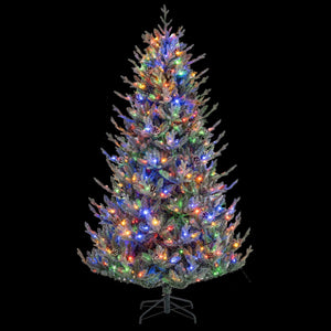 Pre-Lit Artificial Christmas Tree with Multicolored LED Lights-M view 4