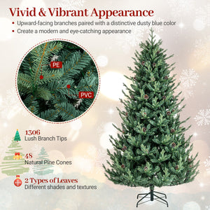 Pre-Lit Artificial Christmas Tree with Multicolored LED Lights-M view 7