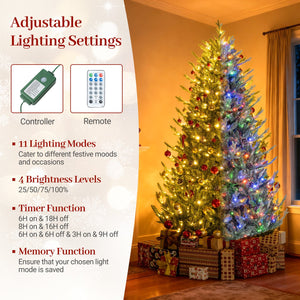 Pre-Lit Artificial Christmas Tree with Multicolored LED Lights-M view 9