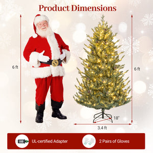 Pre-Lit Artificial Christmas Tree with Multicolored LED Lights-S view 5