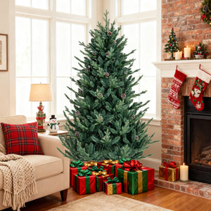 Pre-Lit Artificial Christmas Tree with Multicolored LED Lights-S view 6