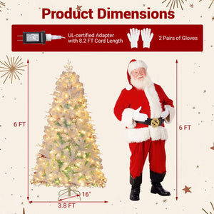 Pre-Lit Artificial Christmas Tree with Snow Flocked Branch Tips-S view 4
