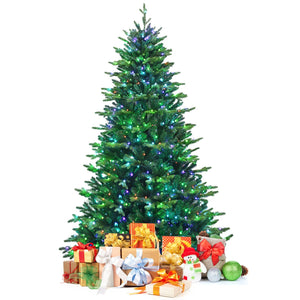 Pre-lit Artificial Hinged Christmas Tree with APP Controlled LED Lights-8' view 9