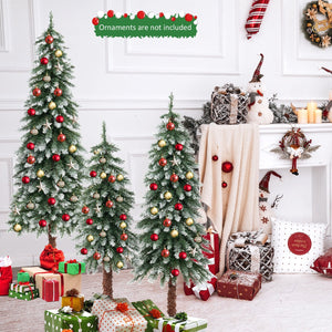Pre-Lit Christmas Tree Set of 3 - Snowy and Slim view 3