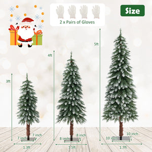 Pre-Lit Christmas Tree Set of 3 - Snowy and Slim view 5