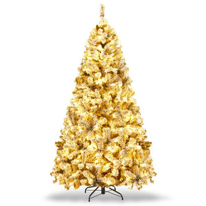 Pre-Lit Premium Snow Flocked Hinged Artificial Christmas Tree-6 ft view 4