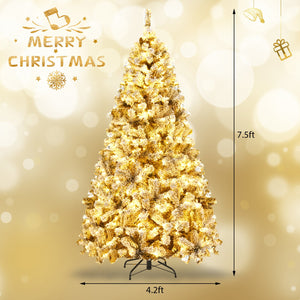 Pre-Lit Premium Snow Flocked Hinged Artificial Christmas Tree-7.5 ft view 4