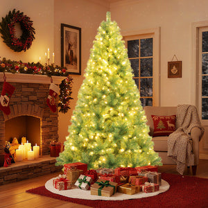 Pre-Lit Tinsel Christmas Tree Artificial Xmas Tree Home Office Party Seasonal Holiday Decoration-M view 3