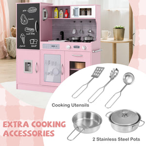 Pretend Play Kitchen with Utensils for Kids Aged 3+-Pink view 9