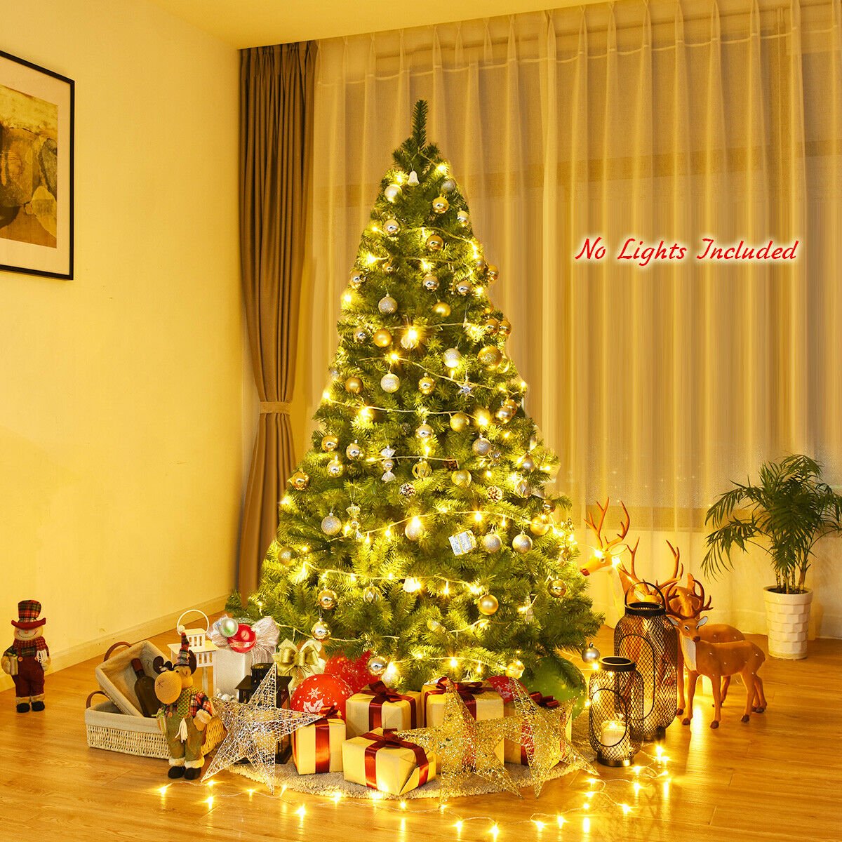 Premium Artificial Hinged PVC Christmas Tree with Metal Stand-6 ft view 2